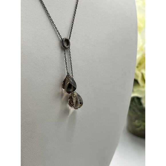 Vintage 925 Sterling Silver Faceted Smoky Quartz Drop Necklace 20" Chain
4.6g - Picture 13 of 13